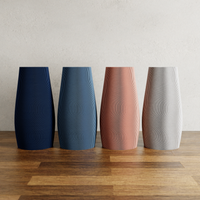 3D Printed Navy Blue 'TIDAL' Vase for Dried Flowers