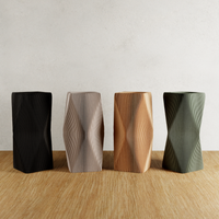 3D Printed Muted White Modern 'XENOVA' Vase for Faux Flowers