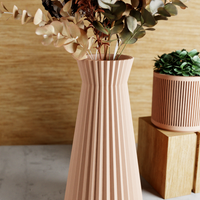 3D Printed - Natural Wood Large 'Haven' Vase for Dried Flowers