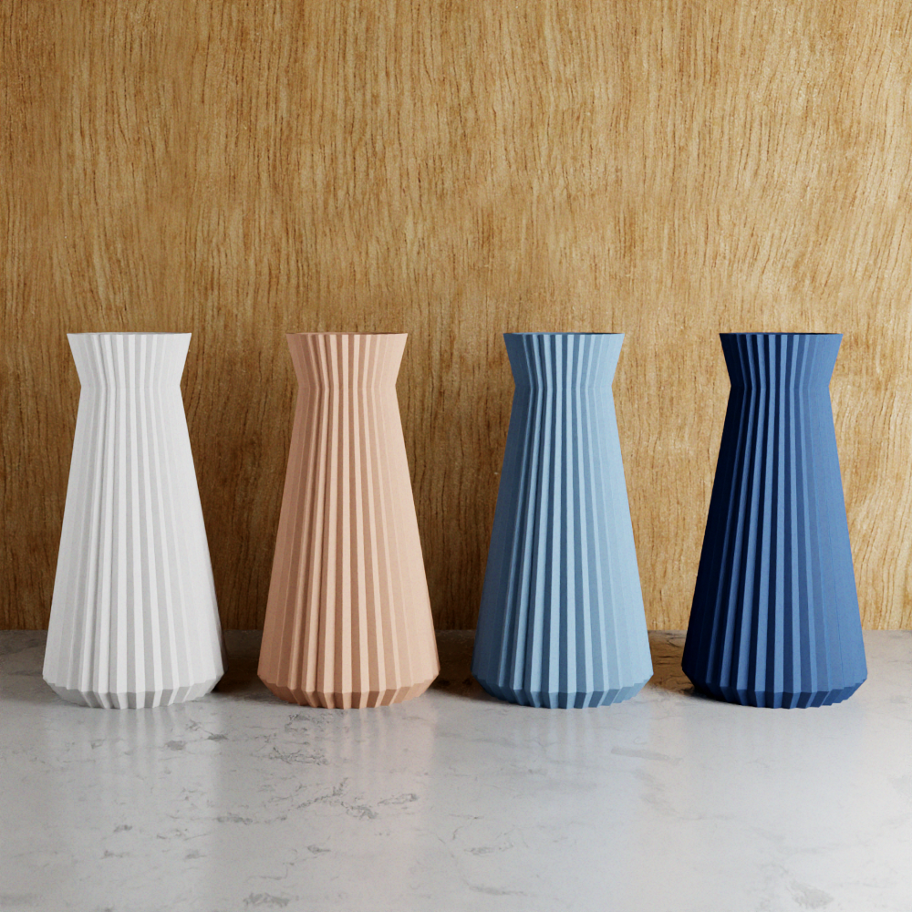 3D Printed - Navy Blue Large 'Haven' Vase for Dried Flowers