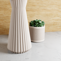 3D Printed - Muted White Large 'Haven' Vase for Dried Flowers