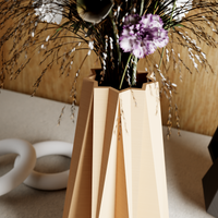 3D Printed Natural Wood Large 'TIMBER' Vase for Dried Flowers