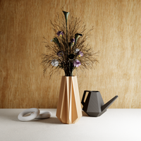 3D Printed Natural Wood Large 'TIMBER' Vase for Dried Flowers