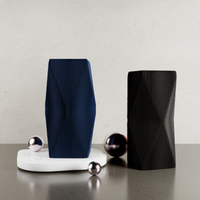 3D Printed Navy Blue Modern 'XENOVA' Vase for Faux Flowers