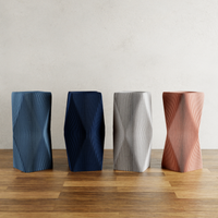 3D Printed Muted White Modern 'XENOVA' Vase for Faux Flowers