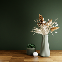 3D Printed - Muted Green 'Haven' Vase for Dried Flowers