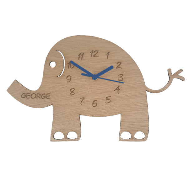 Elephant Wooden Clock