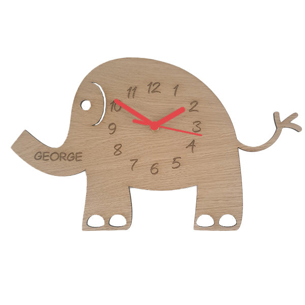 Elephant Wooden Clock