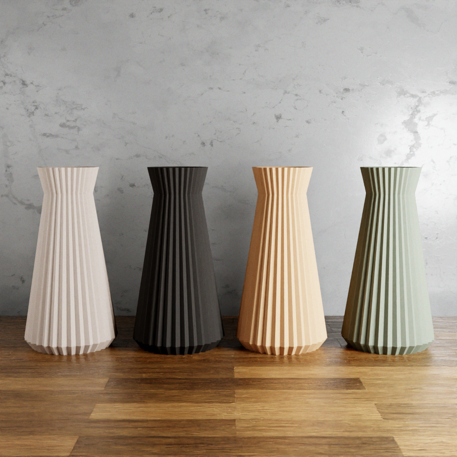 3D Printed - Natural Wood Large 'Haven' Vase for Dried Flowers