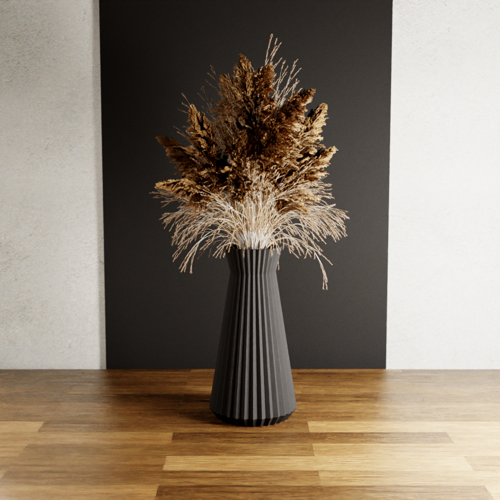 3D Printed - Navy Blue Large 'Haven' Vase for Dried Flowers