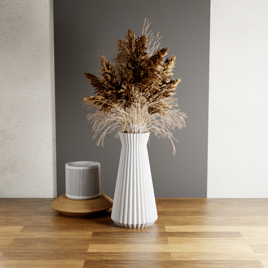 3D Printed - Navy Blue Large 'Haven' Vase for Dried Flowers