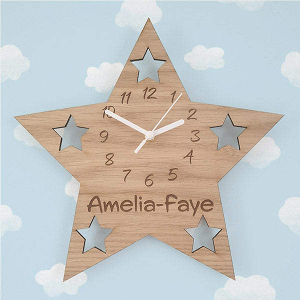 Star Wooden Clock