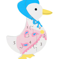 Wooden Jemima Puddle-Duck Number Puzzle