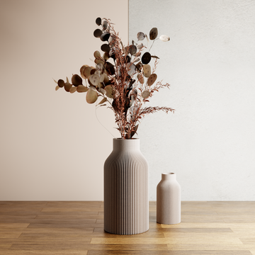 3D Printed Muted White 'BOTTLE' Vase for Dried Flowers