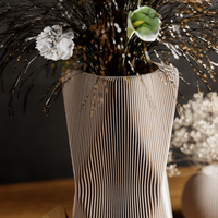 3D Printed Muted White Modern 'XENOVA' Vase for Faux Flowers