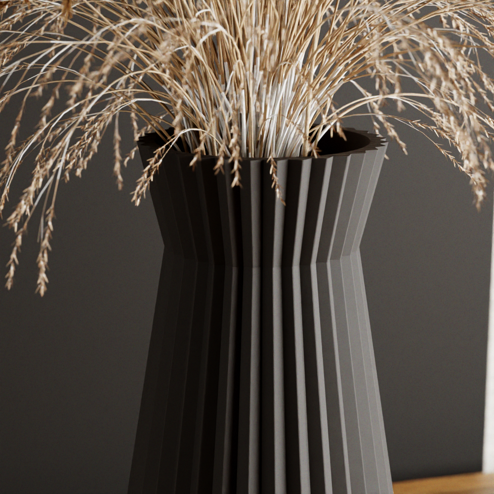 3D Printed - Natural Wood Large 'Haven' Vase for Dried Flowers