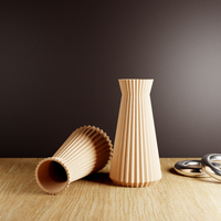 3D Printed - Natural Wood Large 'Haven' Vase for Dried Flowers