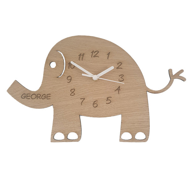 Elephant Wooden Clock