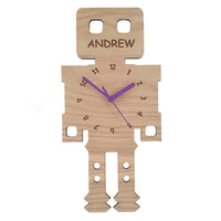 Robot Wooden Children's Clock